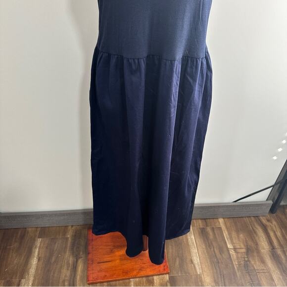 Madison & Berkeley Size M Navy Blue Midi Tank Dress Neutral Layering Minimalist - Picture 5 of 12